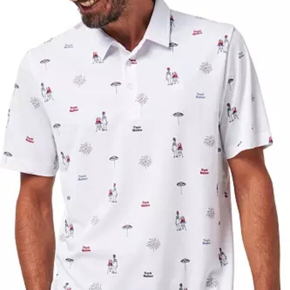 NWT Mens Bad Birdie Size XL Crushable Pattern Core Performance Polo Shirt Top - Picture 1 of 6